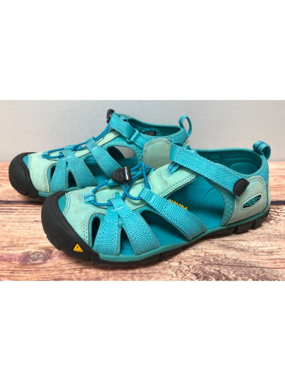 Keen Big Kids 5/37 Seacamp II CNX Teal Blue Washable Sport Sandals 1012555